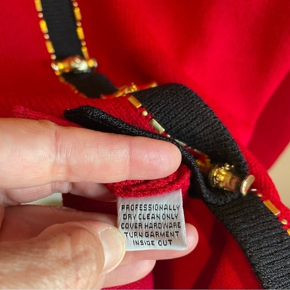 St. John by Marie Gray Vintage Red Knit Cardigan Sweater Jacket 4 - Picture 7 of 7